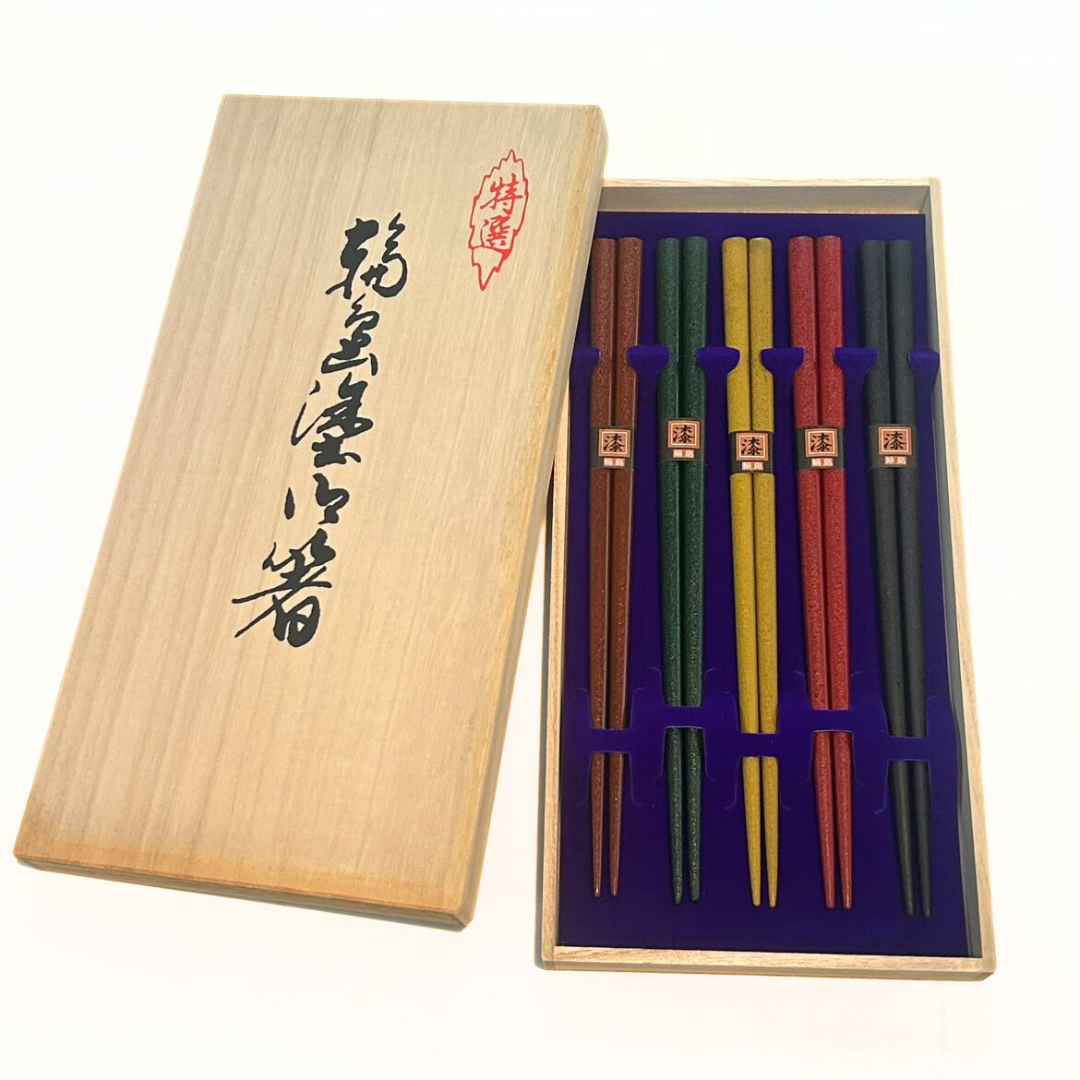 木製輪島塗本乾漆五膳箸桐箱入
