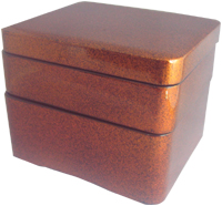 木製梨地二段丼重 漆(内蓋付)