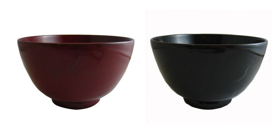 木製へらめ羽反汁椀銀朱/ﾀﾒ内黒漆塗 夫婦汁椀 ペア箱入/お椀/漆塗
