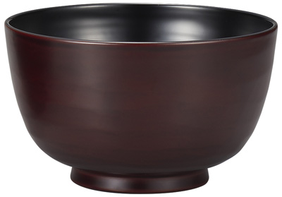 木製弥生蕎麦椀溜内黒漆塗 化粧箱入/お椀/漆塗